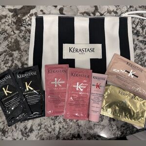 Kérastase Hair Care Set with Striped Black and White Clutch Zip Bag